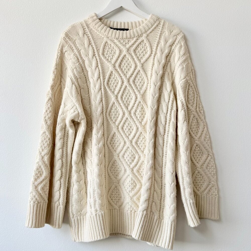 LIONESS Gigi Cable Knit Sweater – Cream – Size XS – Barely Worn
